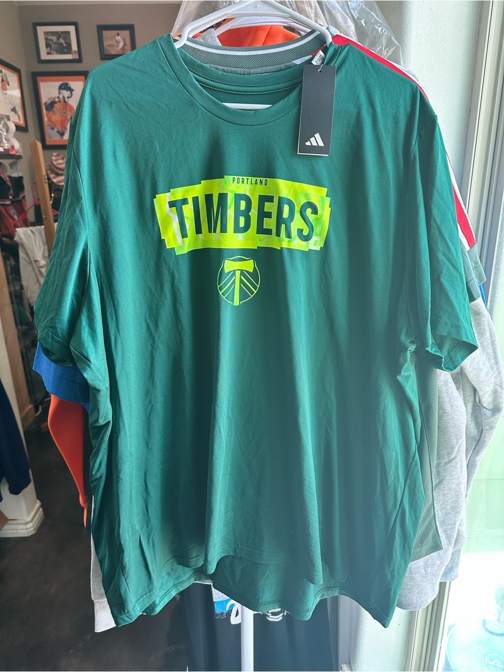 adidas MLS Portland Timbers Graphic Tee with Neon Yellow Logo